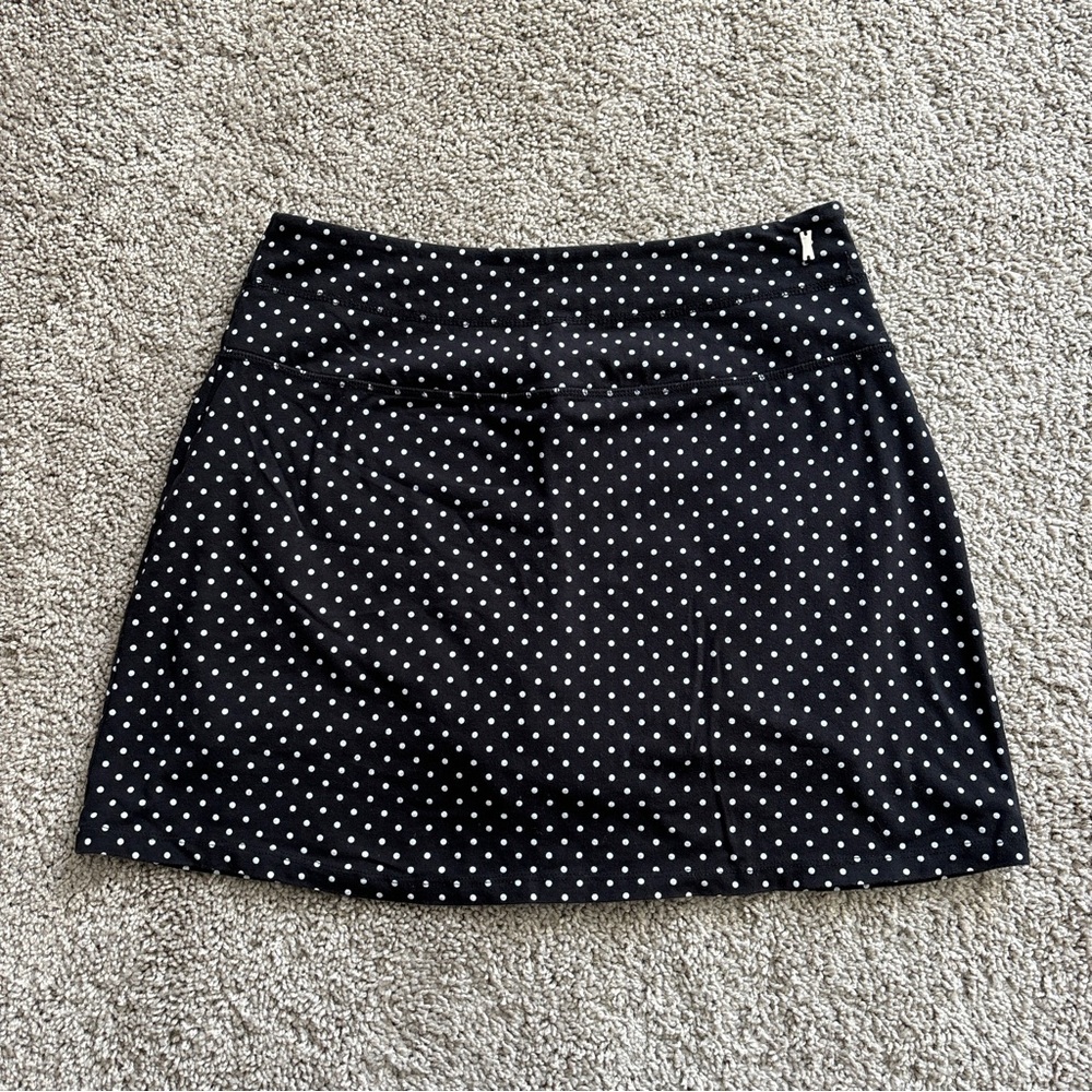 TeezHer Size L Black & White Polka Dot Skort